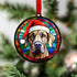 Great Dane in Santa Hat Suncatcher Decoration